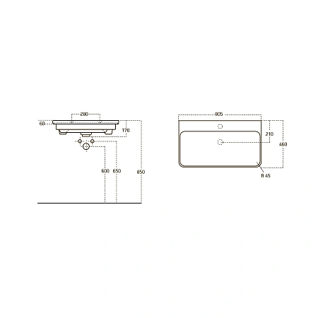 Раковина OWL LUXURY 80 см OWLB19-11080 Раковина OWL LUXURY 80 см OWLB19-11080