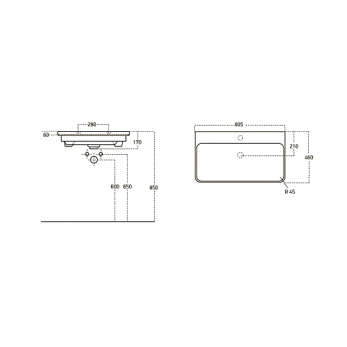 Раковина OWL LUXURY 80 см OWLB19-11080 Раковина OWL LUXURY 80 см OWLB19-11080