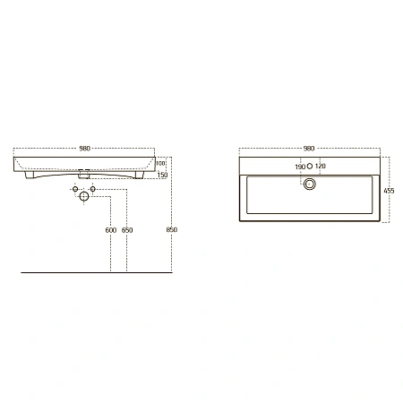 Раковина OWL STENCE 100 см OWLB19-17100 Раковина OWL STENCE 100 см OWLB19-17100