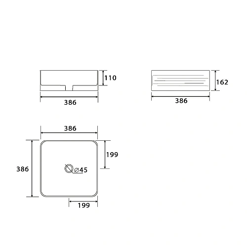 Раковина Point Омега 40, PN43903 накладная, квадратная Раковина Point Омега 40, PN43903 накладная, квадратная