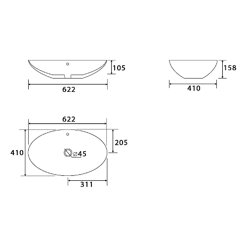 Раковина Point Сатурн 63 PN43901 овальная белый Раковина Point Сатурн 63 PN43901 овальная белый