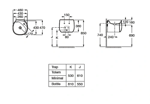 Раковина Roca Beyond 43x43 оникс матовый 3270B1640 Раковина Roca Beyond 43x43 оникс матовый 3270B1640