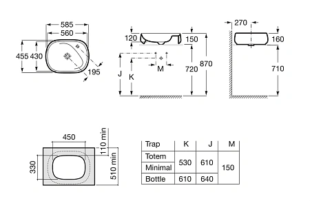 Раковина Roca Beyond 56х43 3270B8000 Раковина Roca Beyond 56х43 3270B8000