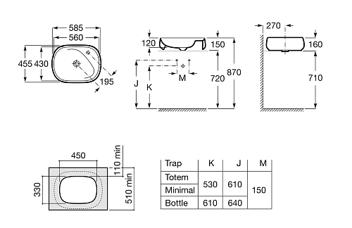 Раковина Roca Beyond 56х43 3270B8000 Раковина Roca Beyond 56х43 3270B8000