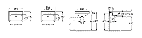 Раковина Roca Carmen 65х48 3270A1000 Раковина Roca Carmen 65х48 3270A1000