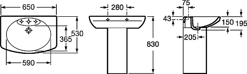 Раковина Roca Dama Senso 65x53 327511000 Раковина Roca Dama Senso 65x53 327511000