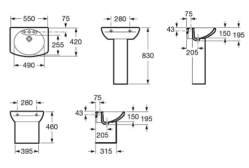 Раковина Roca Dama Senso Compacto 55x42 327513000 Раковина Roca Dama Senso Compacto 55x42 327513000