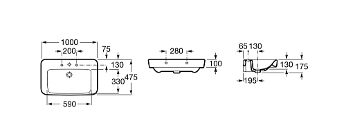Раковина Roca Dama Senso Square 100 32751M000 Раковина Roca Dama Senso Square 100 32751M000