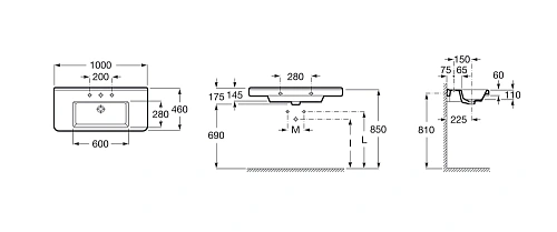 Раковина Roca Dama-N 100х46 327780000 Раковина Roca Dama-N 100х46 327780000