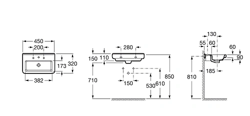 Раковина Roca Dama-N 45х32 327789000 Раковина Roca Dama-N 45х32 327789000