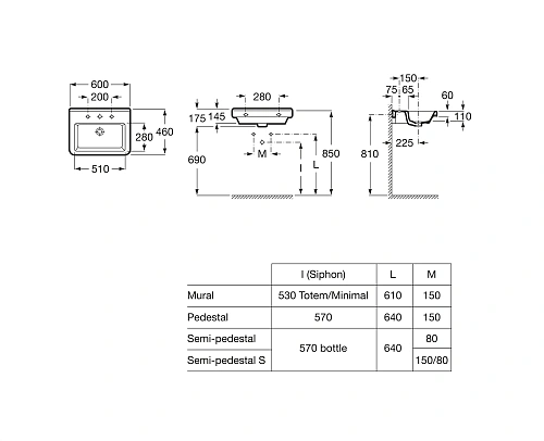 Раковина Roca Dama-N 60х46 327784000 Раковина Roca Dama-N 60х46 327784000