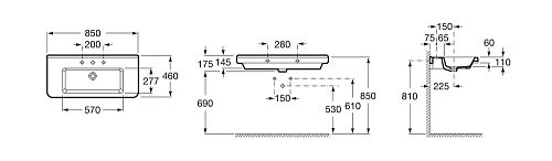 Раковина Roca Dama-N 85х46 327781000 Раковина Roca Dama-N 85х46 327781000