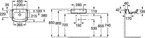 Раковина Roca Hall 45x38 327624000 Раковина Roca Hall 45x38 327624000