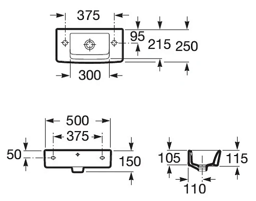Раковина Roca Hall 50x25 325883000 Раковина Roca Hall 50x25 325883000