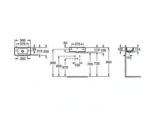 Раковина Roca Hall 50x25 327883000 Раковина Roca Hall 50x25 327883000