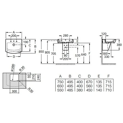 Раковина Roca Hall 55х48 32788100N Раковина Roca Hall 55х48 32788100N
