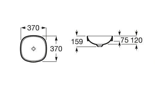 Раковина Roca Inspira Soft 37х37 32750R000 Раковина Roca Inspira Soft 37х37 32750R000