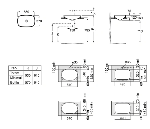 Раковина Roca Inspira WB Soft 327504000 Раковина Roca Inspira WB Soft 327504000