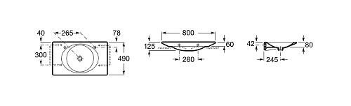 Раковина Roca Kalahari 80х49 327878000 Раковина Roca Kalahari 80х49 327878000