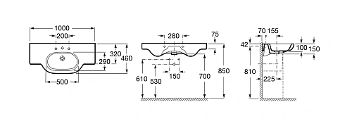 Раковина Roca Meridian 100x46 32724B000 Раковина Roca Meridian 100x46 32724B000