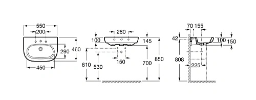 Раковина Roca Meridian 55x46 327243000 Раковина Roca Meridian 55x46 327243000