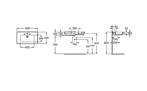 Раковина Roca Prisma 60х45 327546000 Раковина Roca Prisma 60х45 327546000