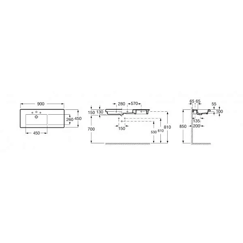 Раковина Roca Prisma 90х45 327544000 Раковина Roca Prisma 90х45 327544000