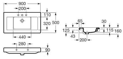 Раковина Roca Stratum 327632000 90 см Раковина Roca Stratum 327632000 90 см
