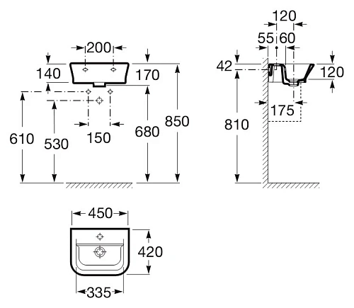 Раковина Roca The Gap 45x42 327477000 Раковина Roca The Gap 45x42 327477000