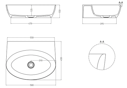 Раковина Salini ALDA WALL 01 140311GN покраска по RAL снаружи Раковина Salini ALDA WALL 01 140311GN покраска по RAL снаружи
