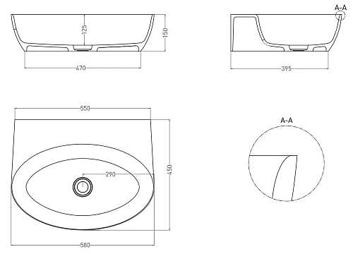 Раковина Salini ALDA WALL 01 140321MN покраска по RAL снаружи Раковина Salini ALDA WALL 01 140321MN покраска по RAL снаружи