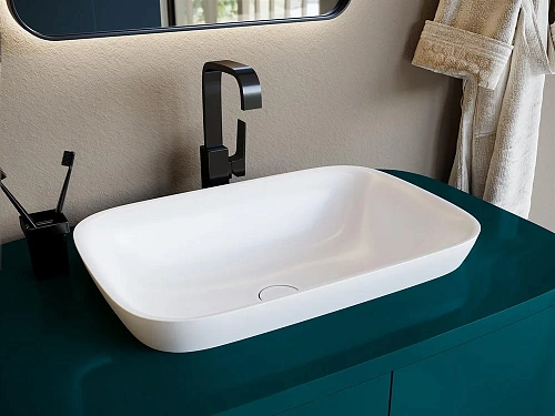 Раковина Salini MAREA 02 1802202MN S-Stone покраска по RAL снаружи, полувстраиваемая, матовая Раковина Salini MAREA 02 1802202MN S-Stone покраска по RAL снаружи, полувстраиваемая, матовая