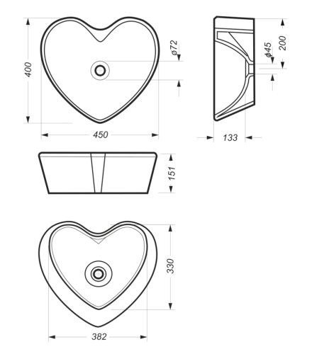 Раковина Sanita Luxe Love Is White LOVSLWB03 Раковина Sanita Luxe Love Is White LOVSLWB03
