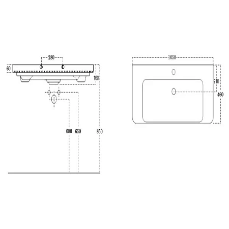 Раковина Sanovit Luxury 105 11105-KL 11105-KL Раковина Sanovit Luxury 105 11105-KL 11105-KL