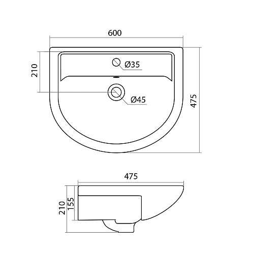 Раковина Santek Астра 60 1WH110201 1.WH11.0.201 Раковина Santek Астра 60 1WH110201 1.WH11.0.201