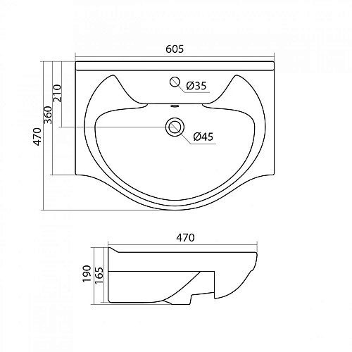Раковина Santek Байкал 60 1WH109652 1.WH10.9.652 Раковина Santek Байкал 60 1WH109652 1.WH10.9.652