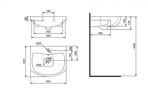 Раковина Santek БАЛТИКА 50 1WH501701 1.WH50.1.701 Раковина Santek БАЛТИКА 50 1WH501701 1.WH50.1.701