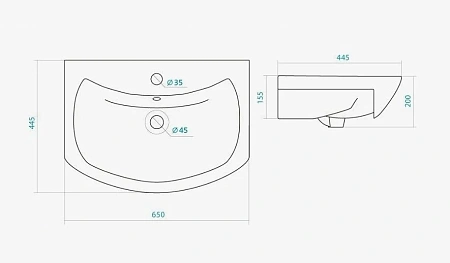 Раковина Santek Балтика 65 см 1.WH20.7.775 Раковина Santek Балтика 65 см 1.WH20.7.775