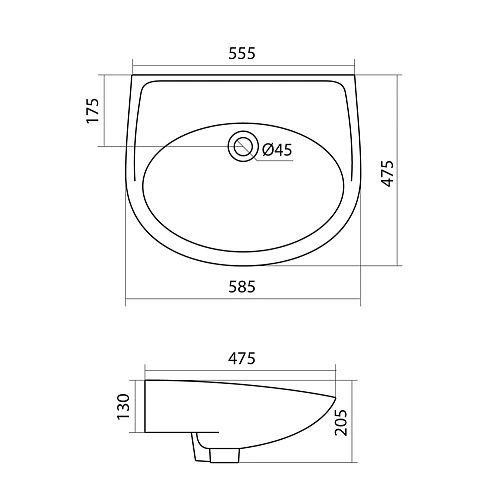 Раковина Santek Бореаль 60 без отверстия под смеситель 1WH110481 1.WH11.0.481 Раковина Santek Бореаль 60 без отверстия под смеситель 1WH110481 1.WH11.0.481