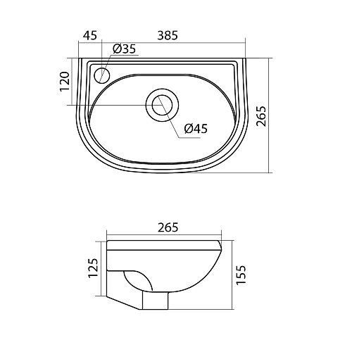 Раковина Santek Бриз 40 отверстие под смеситель слева 1WH110442 1.WH11.0.442 Раковина Santek Бриз 40 отверстие под смеситель слева 1WH110442 1.WH11.0.442