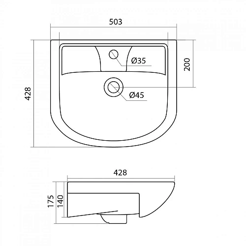 Раковина Santek ЛАДОГА 50 1WH110256 1.WH11.0.256 Раковина Santek ЛАДОГА 50 1WH110256 1.WH11.0.256