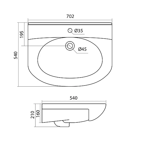 Раковина Santek Лидия 70 1WH110210 1.WH11.0.210 Раковина Santek Лидия 70 1WH110210 1.WH11.0.210