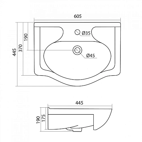 Раковина Santek СЕЛИГЕР 60 1WH110268 1.WH11.0.268 Раковина Santek СЕЛИГЕР 60 1WH110268 1.WH11.0.268