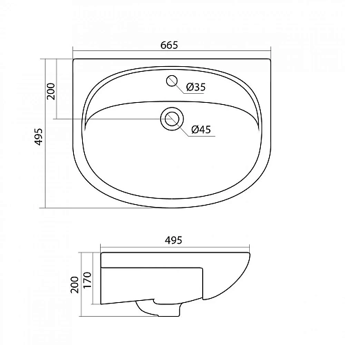 Раковина Santek СТЕЛЛА 65 1WH110174 1.WH11.0.174 Раковина Santek СТЕЛЛА 65 1WH110174 1.WH11.0.174