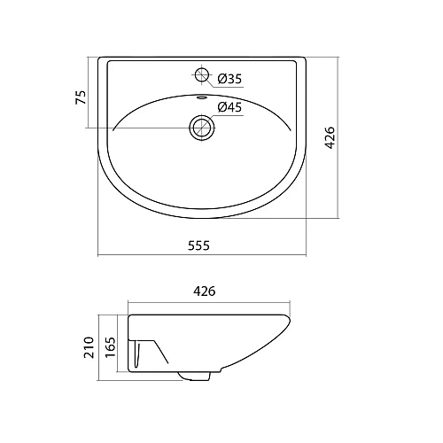 Раковина Santek Цезарь 60 1WH110526 1.WH11.0.526 Раковина Santek Цезарь 60 1WH110526 1.WH11.0.526