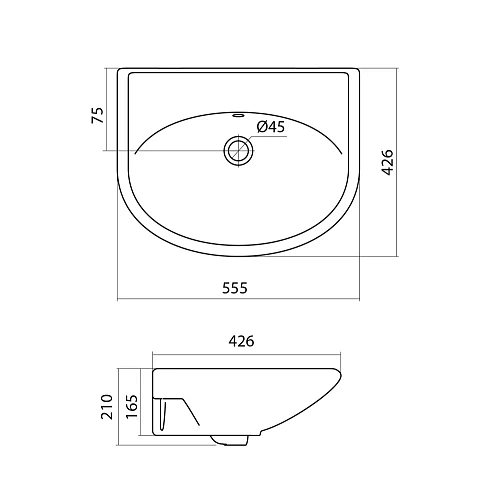 Раковина Santek Цезарь 60 без отверстия под смеситель 1WH110523 1.WH11.0.523 Раковина Santek Цезарь 60 без отверстия под смеситель 1WH110523 1.WH11.0.523
