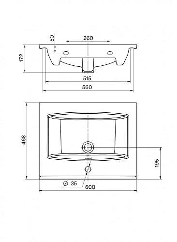 Раковина Santek ЭЛИНА 60 1WH501606 1.WH50.1.606 Раковина Santek ЭЛИНА 60 1WH501606 1.WH50.1.606