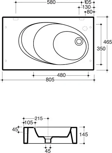 Раковина Simas Bohemien BO 13 bia 80x46 см Раковина Simas Bohemien BO 13 bia 80x46 см