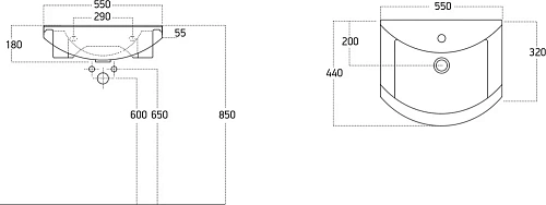 Раковина STWORKI 55 6055-KL 559916 Раковина STWORKI 55 6055-KL 559916