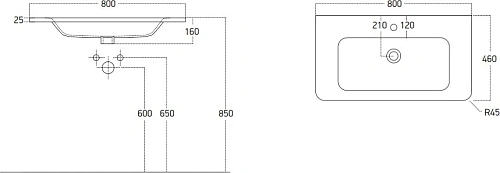 Раковина STWORKI 80 12080-KL 559785 Раковина STWORKI 80 12080-KL 559785